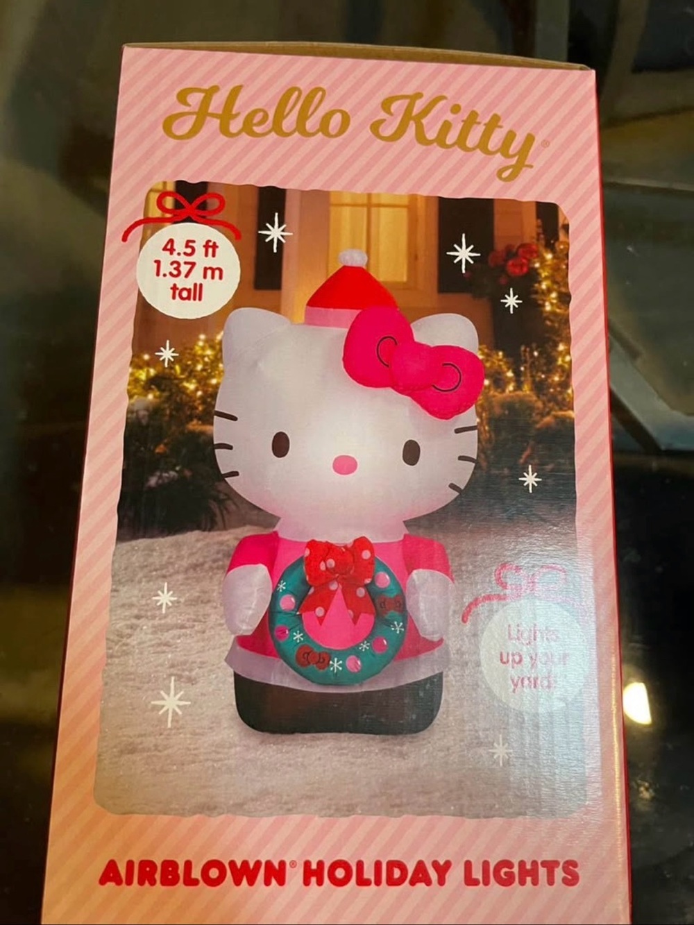 Hello Kitty White and Pink Holiday Inflatable Decor
